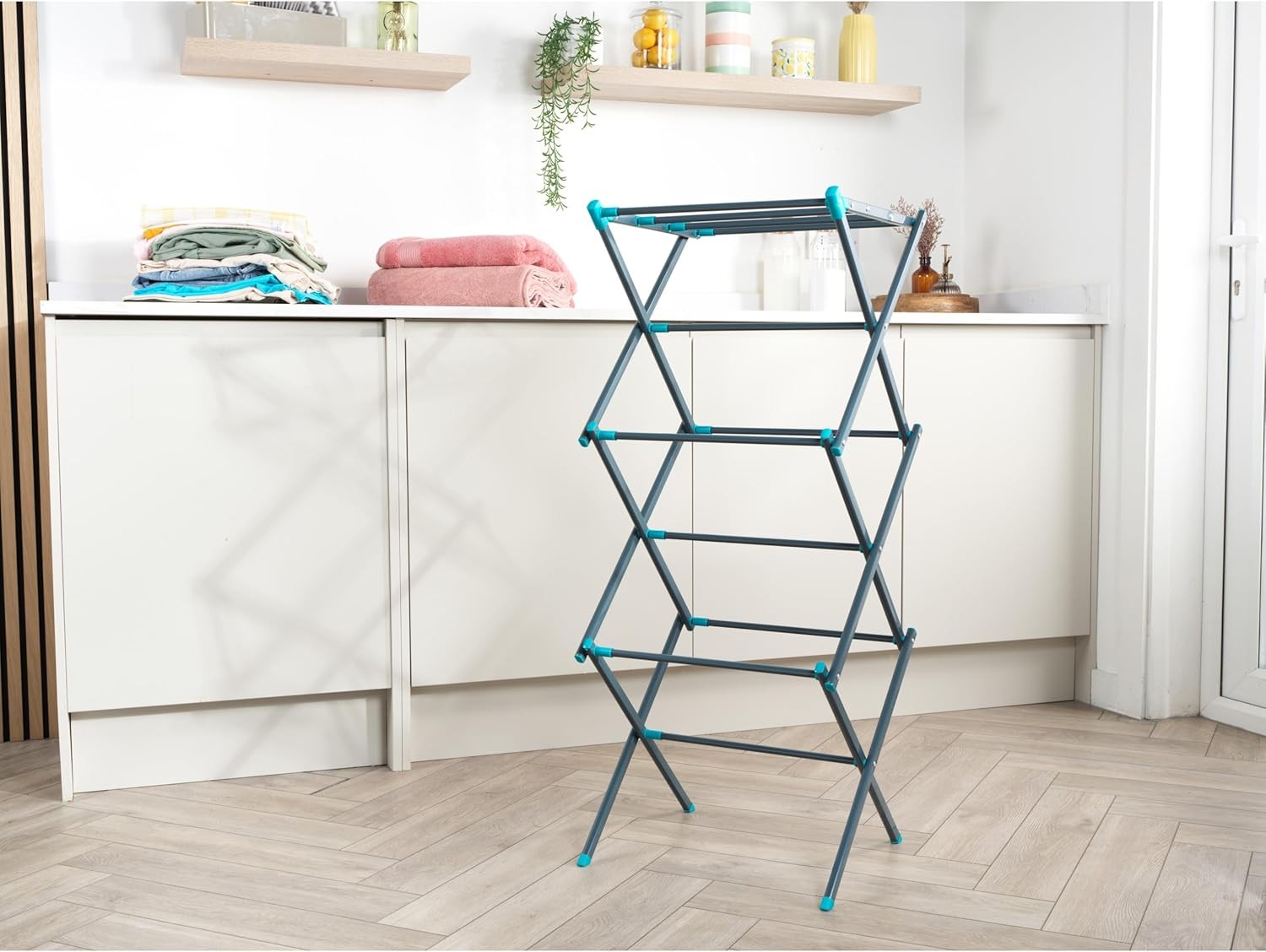 Expandable Clothes Airer 3 Tier Folding Drying Rack Indoor Space Saving