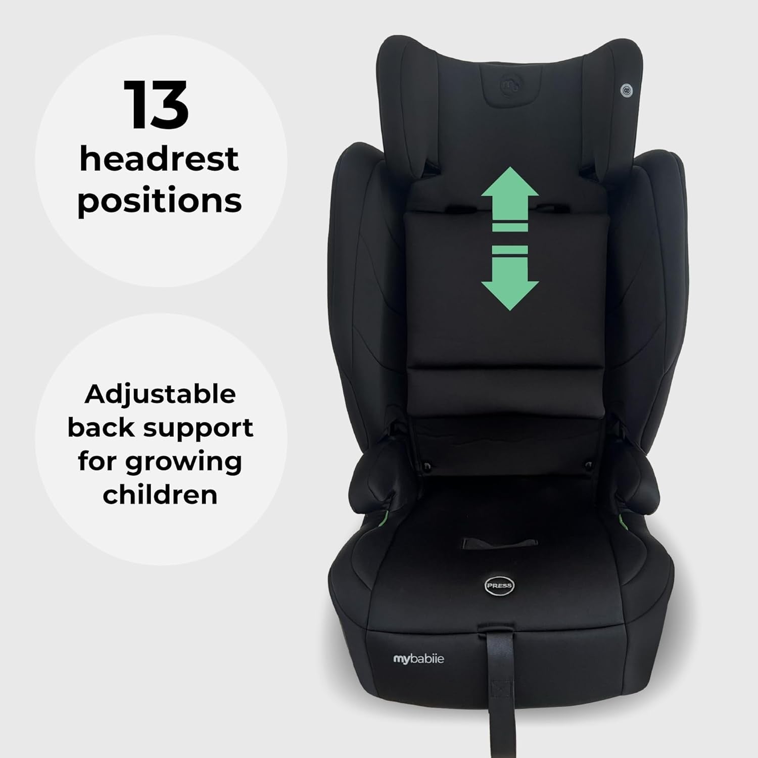 ISOFIX Toddler to Booster Car Seat i-Size Foldable Top Tether 15m–12Y