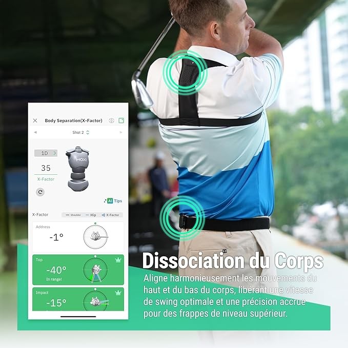 Golf Swing Motion Analyzer Tracker Training Aid Unisex Black Tool