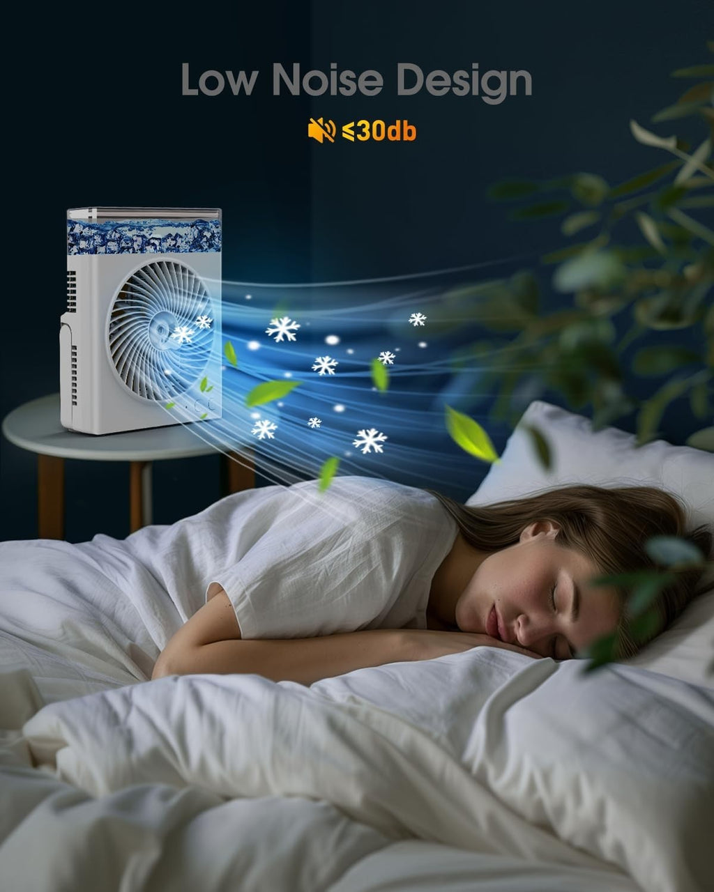 8-Inch Misting Fan 16000mAh – Rechargeable Cooling Fan w/ 600ml Water Tank White