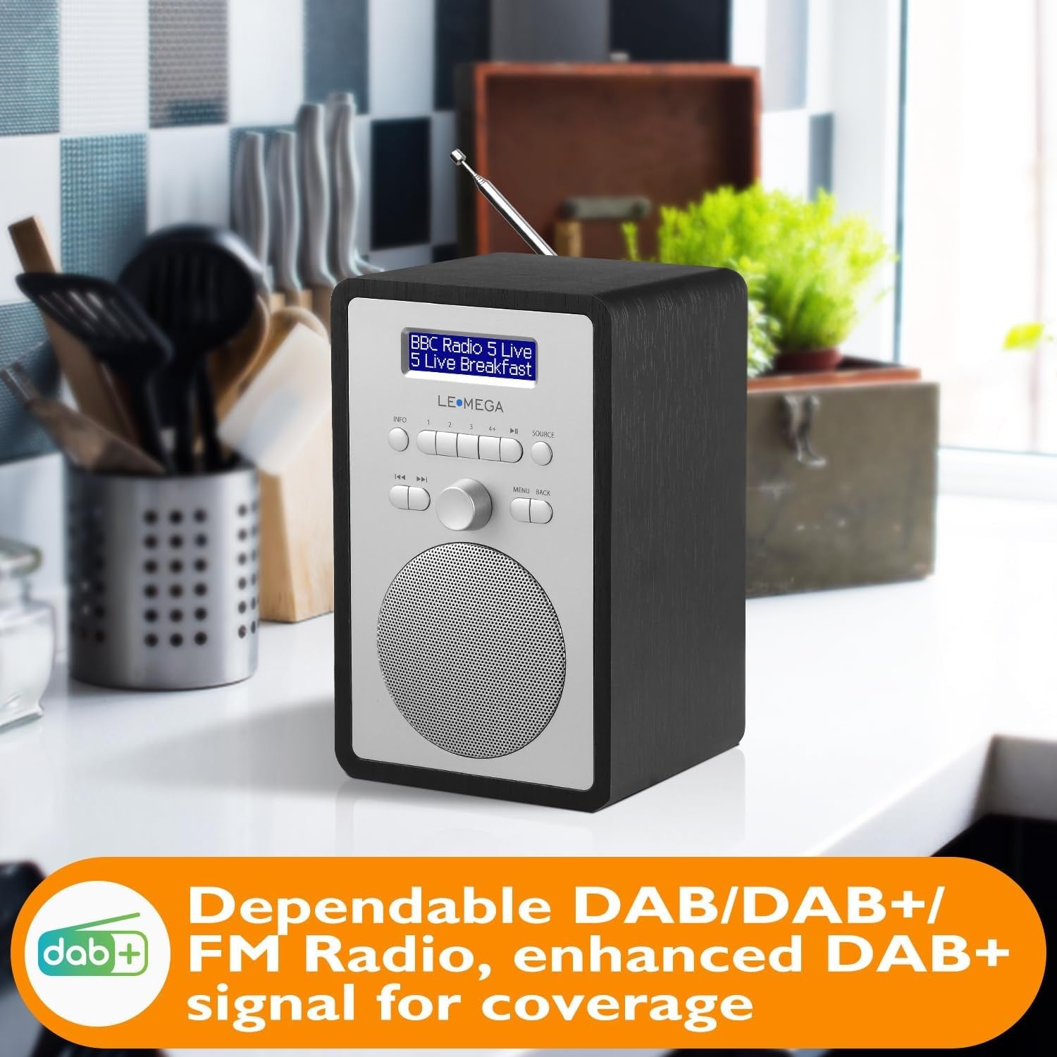 DAB DAB+ Digital Radio FM Dual Alarm Clock Timer Headphone Jack