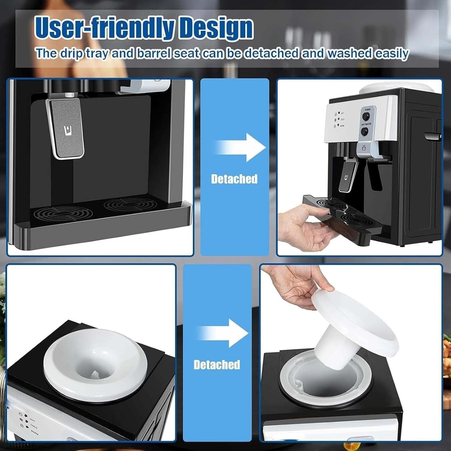 Top Loading Water Cooler Hot Cold Countertop Dispenser 3 Temperature