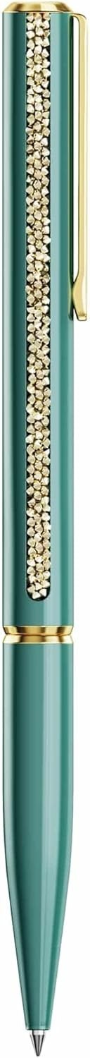 Green Crystal Ballpoint Pen Blue & Black Ink Twist Gift Pouch