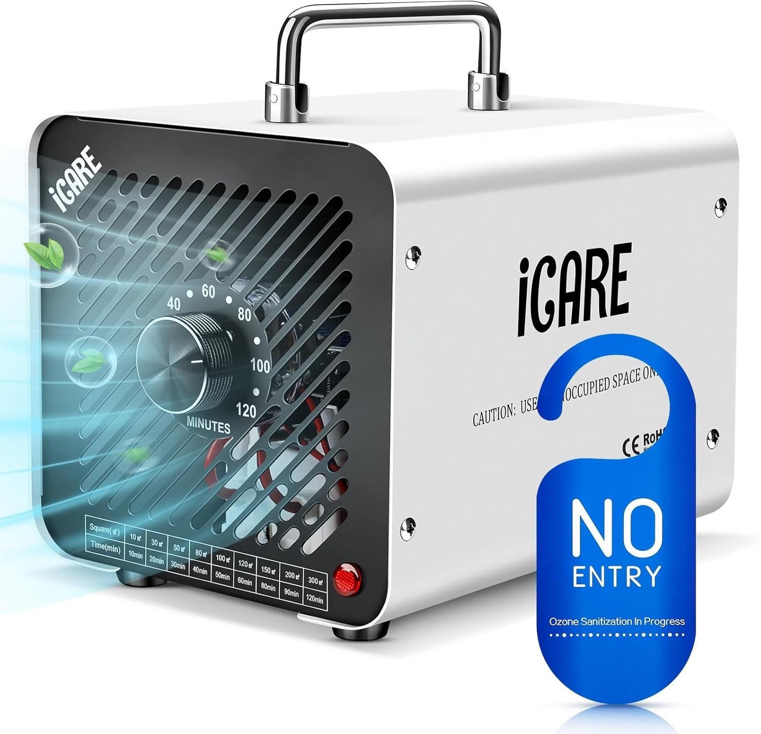 30000mg Ozone Generator Negative Ion Odor Eliminator Timer 300㎡