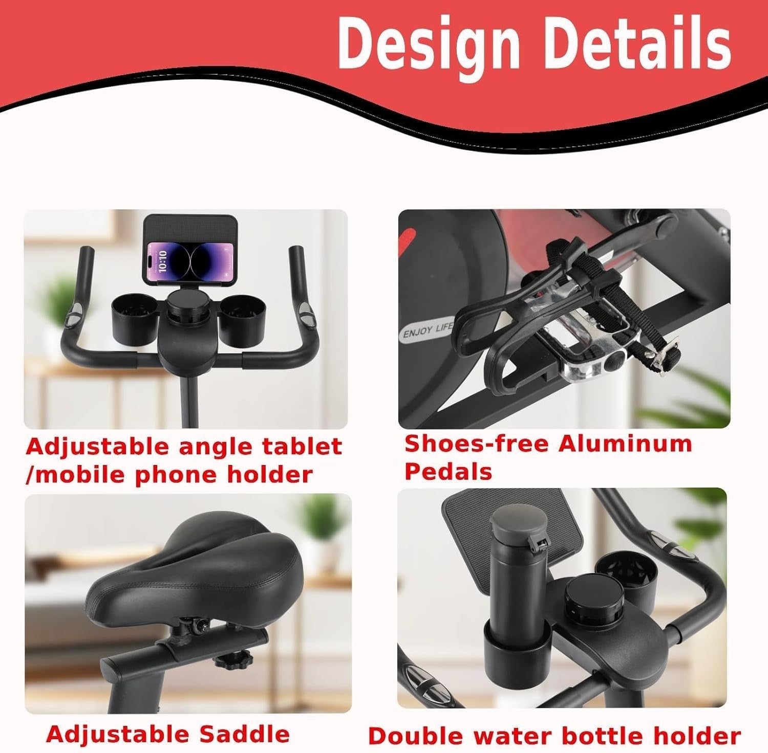 Magnetic Resistance Indoor Cycling Bike Quiet Spin Bike LCD Display Adjustable