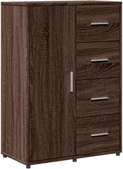 Modern Brown Oak Sideboard Cabinet with Moisture-Resistant Storage