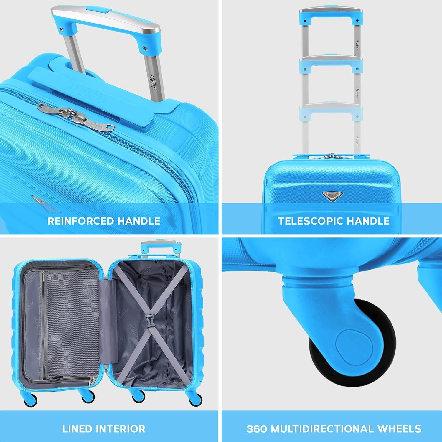 25” Medium ABS Check In Suitcase Lightweight Hard Case 4 Wheels