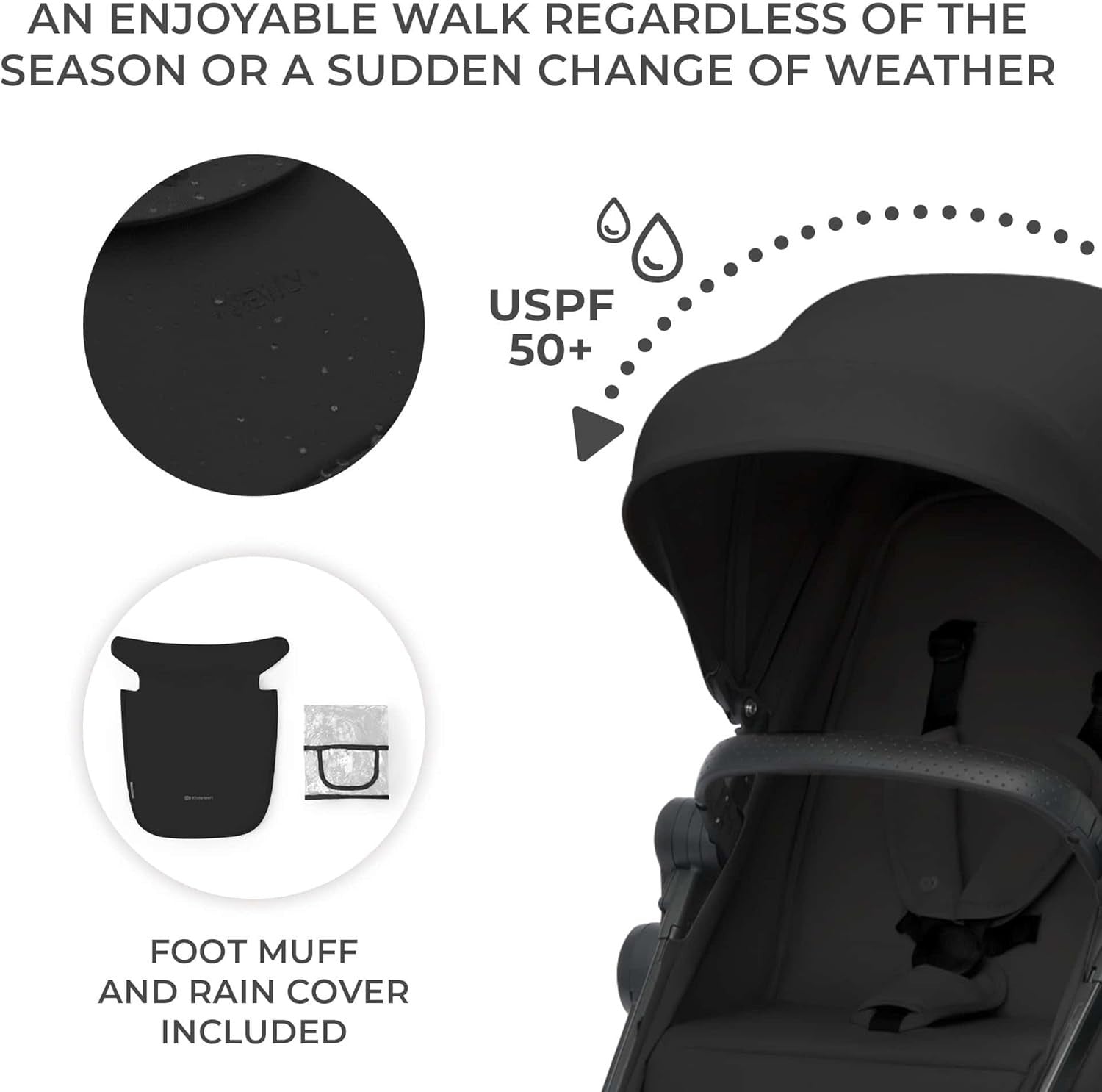 3-in-1 Baby Travel System Pram Car Seat Lightweight Foldable All-Terrain