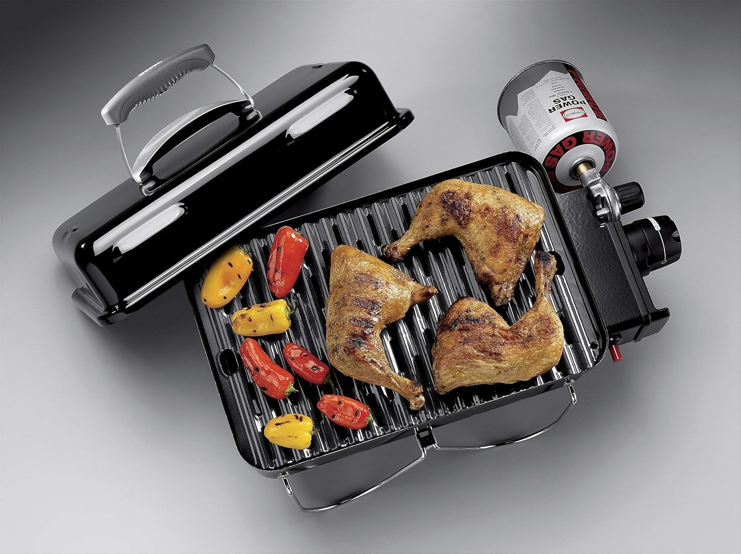 Portable Gas BBQ Grill with Push Ignition – Compact Folding Travel Barbecue