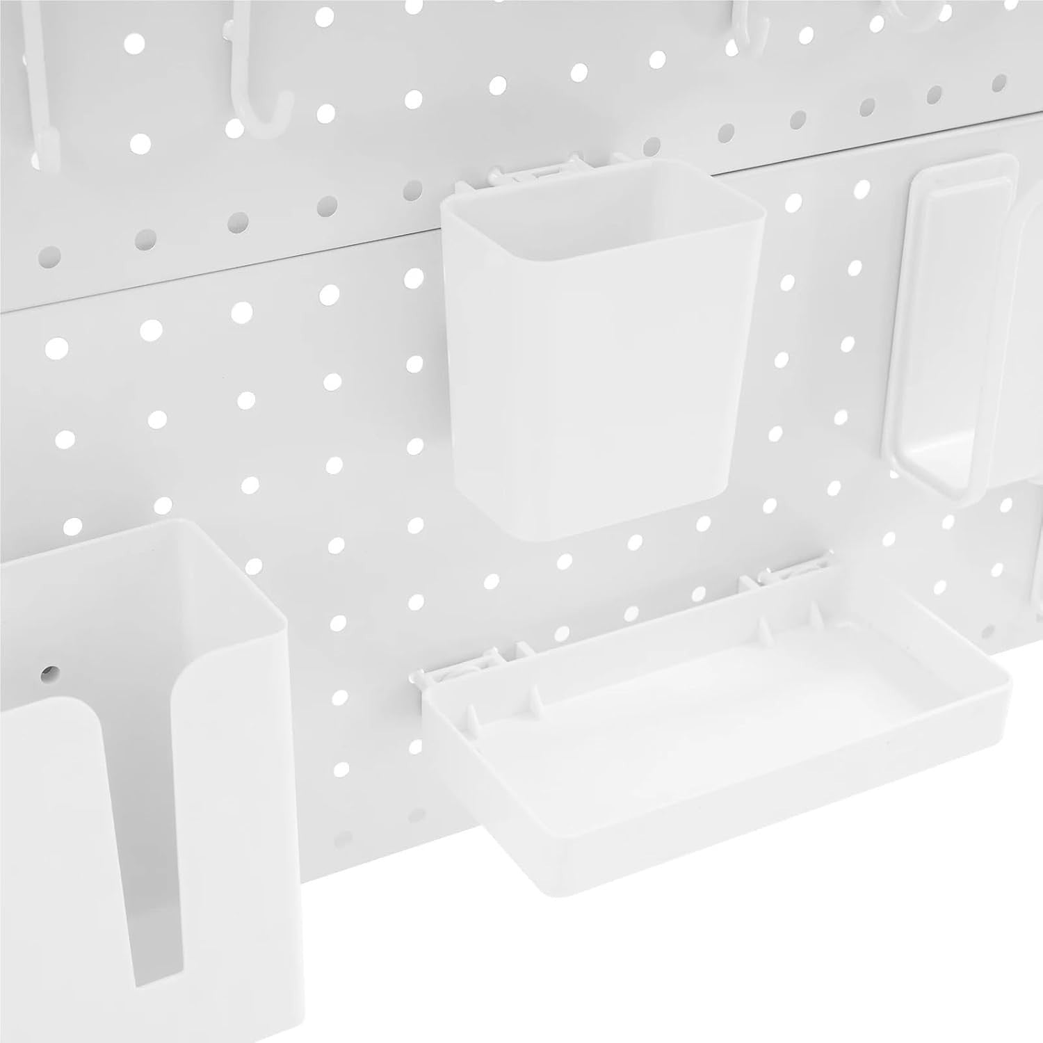 Clamp-On Desk Shelf Organizer Pegboard Bookshelf Space-Saving Shelf White