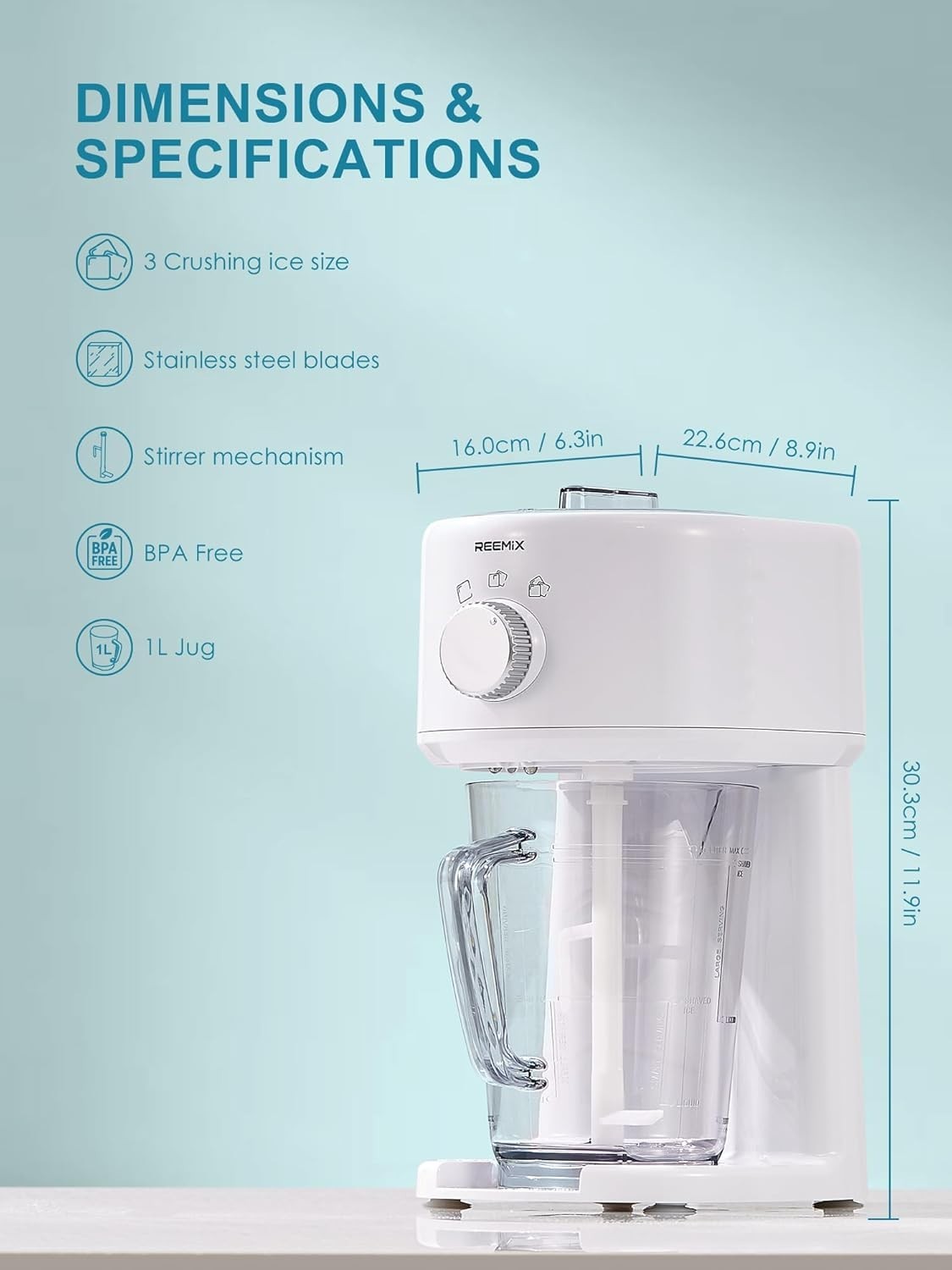 Electric Ice Crusher Slushy Maker Snow Cone Machine Home Countertop