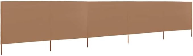 5-Panel Taupe Wind Screen 600x160cm Outdoor Garden Camping Privacy Divider