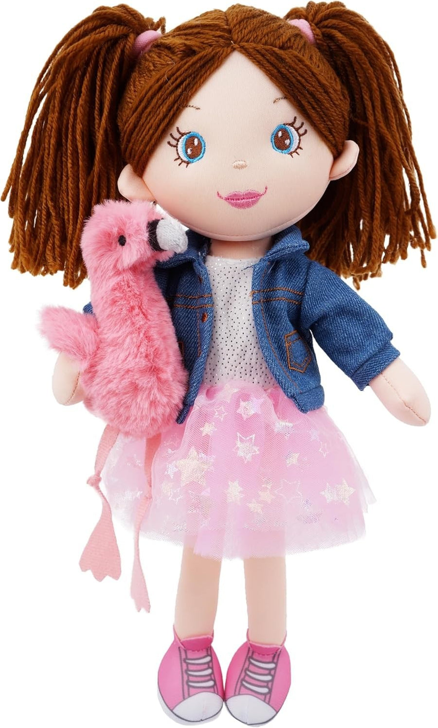 38cm Plush Doll with Stuffed Animal Companion Soft Cuddly Toy Gift Kids