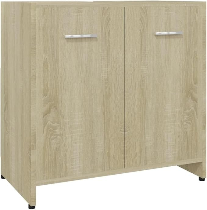 Modern Sonoma Oak Bathroom Storage Cabinet 60x30x61cm