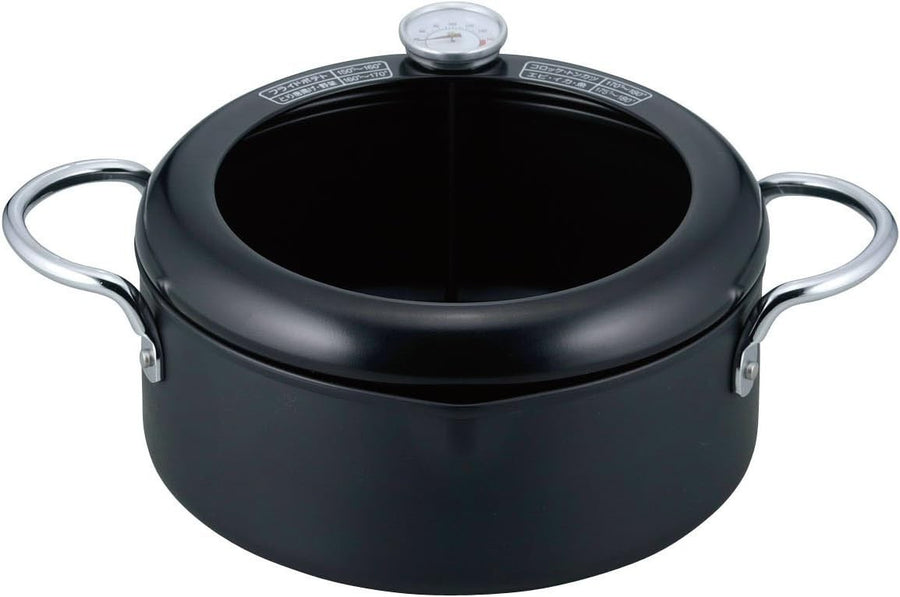 20cm Glass Deep Fryer Pot With Thermometer Non Stick Oven Safe