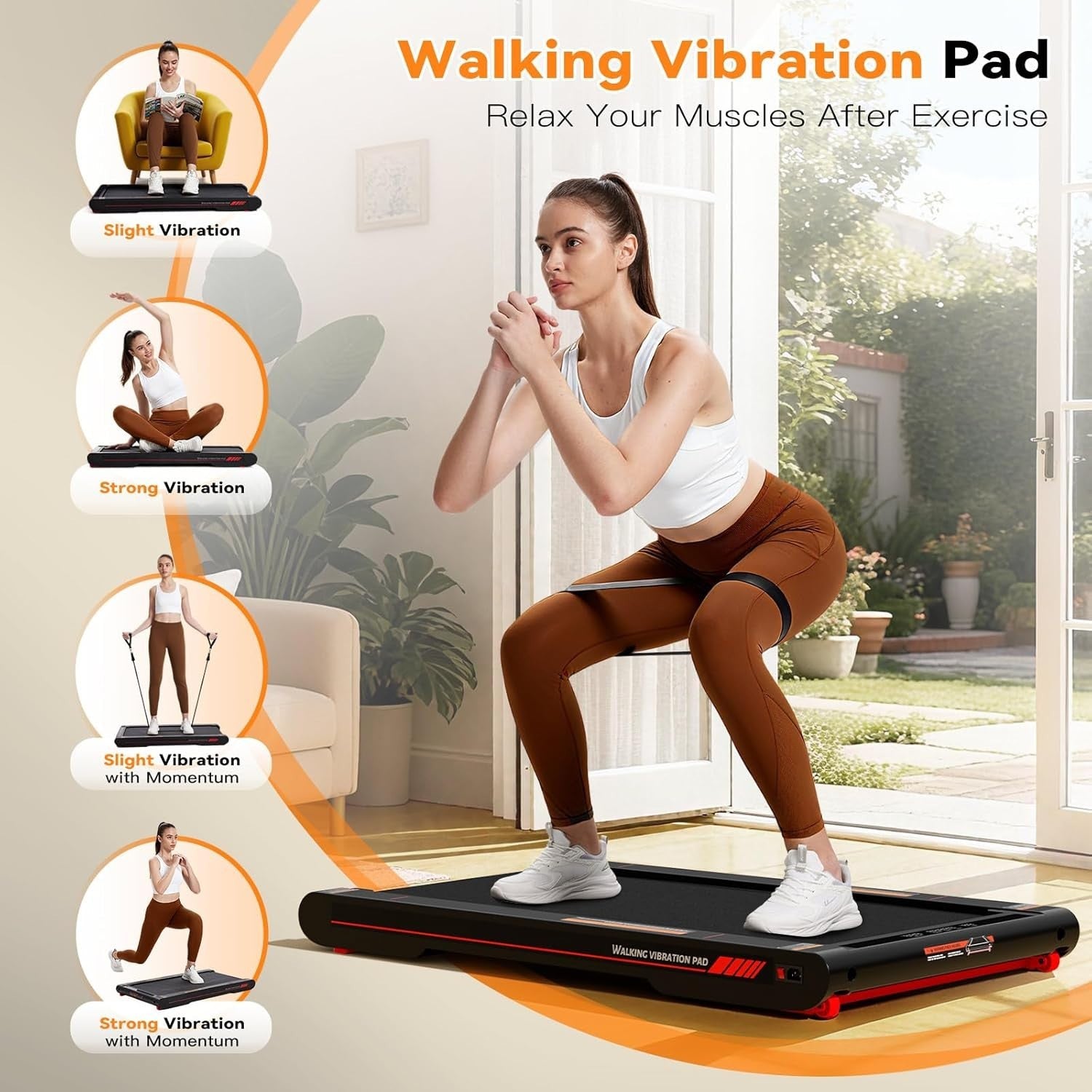 4-in-1 Under Desk Treadmill with 10% Auto Incline & Vibration