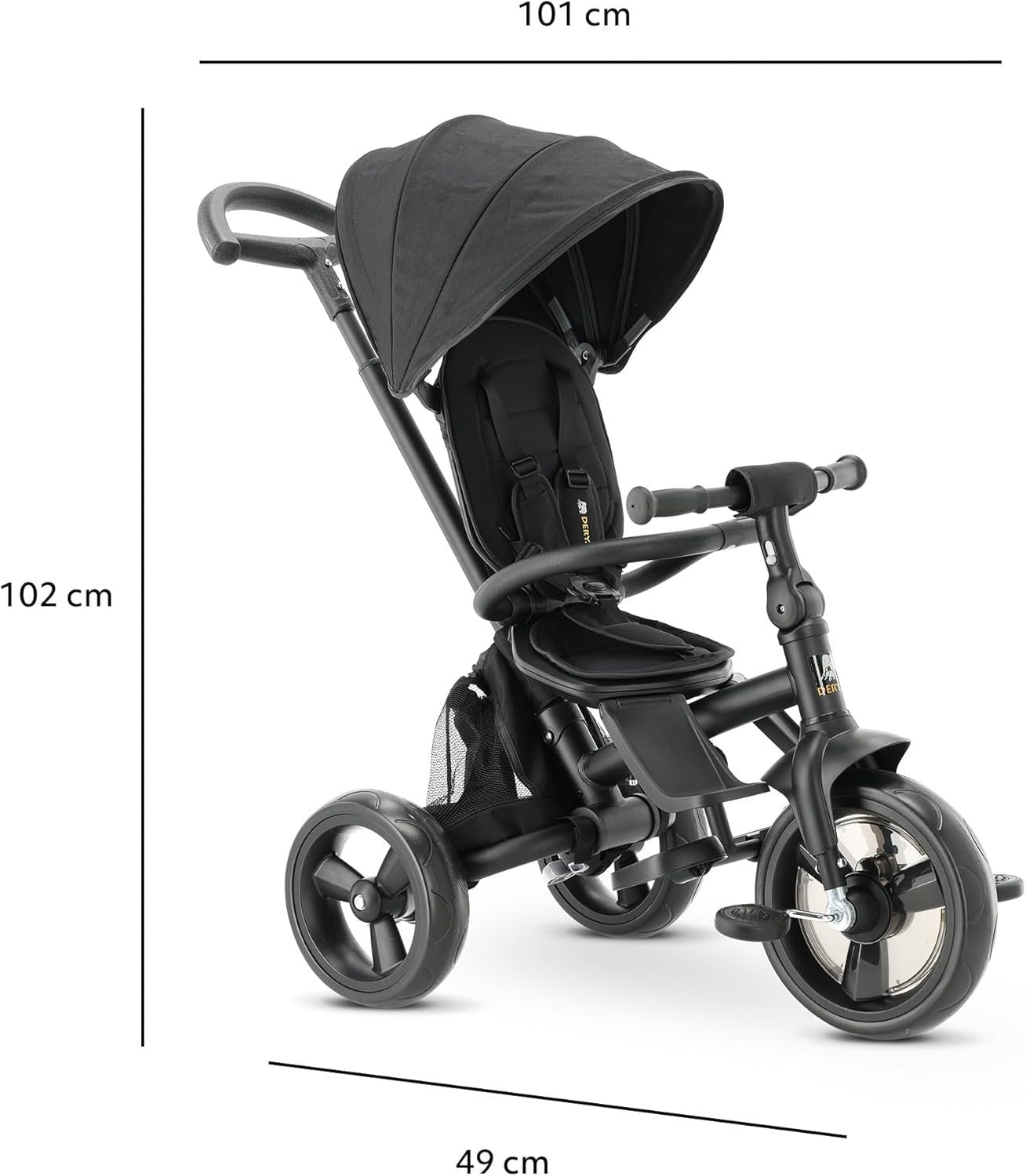 5 in 1 Toddler Tricycle Foldable Push Along Bike Swivel Seat 9M-4Y