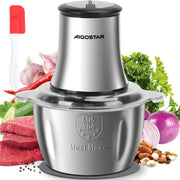 500W Mini Food Chopper 1.8L Stainless Steel Processor 2 Speed