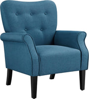 Navy Blue Modern Tub Chair Accent Armchair Soft Padded High Back Living Room