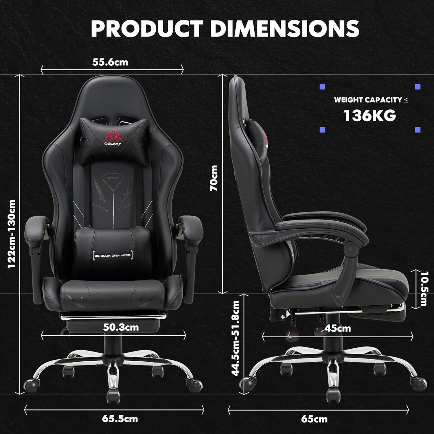 Gaming Chair High Back Footrest Swivel Recliner Office Computer Desk Seat