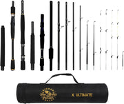 X Ultimate Travel Fishing Rod – 25+ Techniques, Spin, Baitcast, Fly