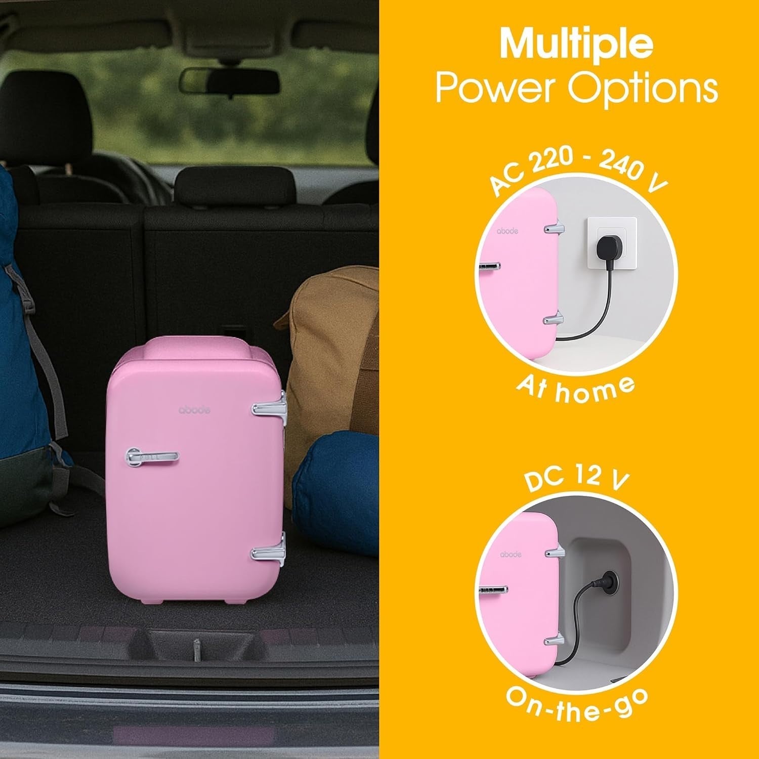 4L Mini Fridge Cooler & Warmer Portable Retro AC 12V Pink