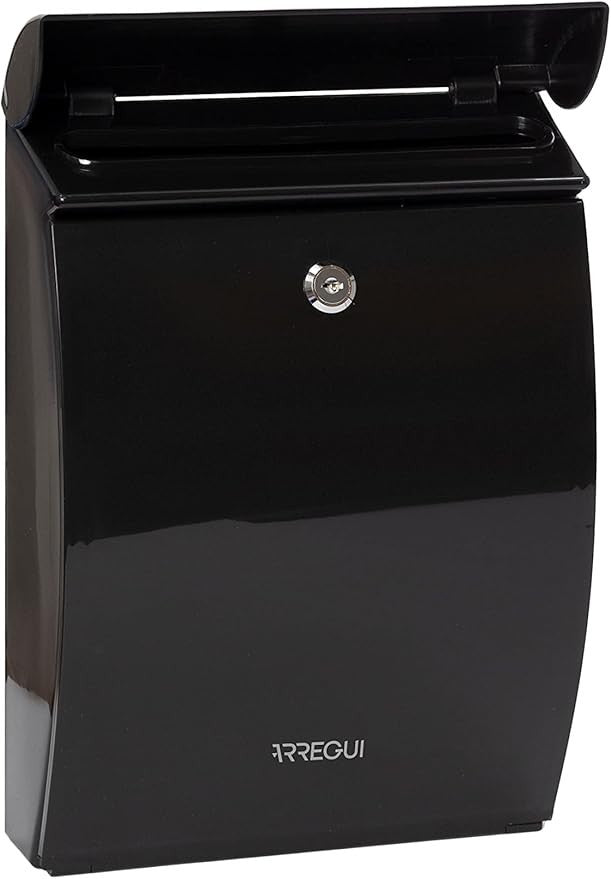 Weatherproof Wall Mounted Mailbox A4 Size Lockable Plastic Post Box Black