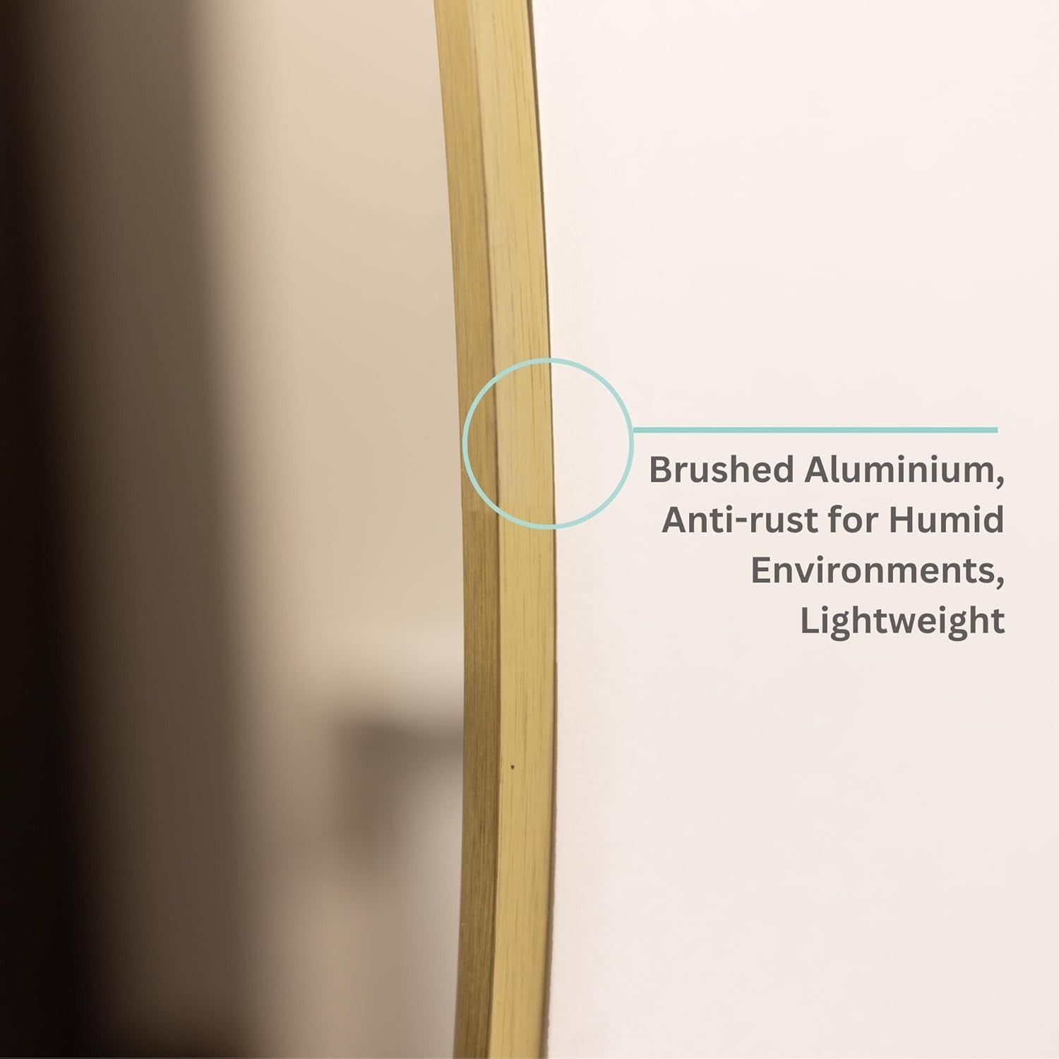 Stylish Oval Gold Bathroom Mirror 70x50 cm, Modern Framed Wall Mount