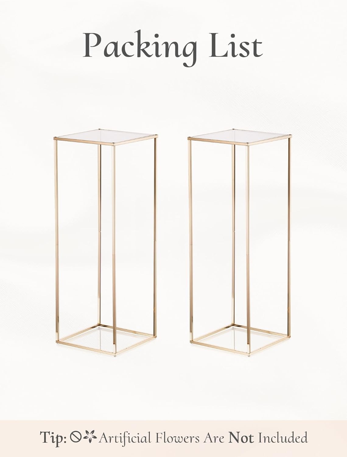 2 Pcs Gold Metal Flower Stands 80cm Tall Wedding Party Display Centerpieces