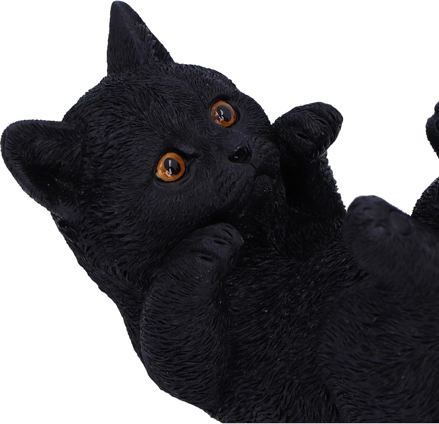 Black Cat Phone Holder Figurine • 12.5cm Resin Ornament • Cute Cat Decor Gift