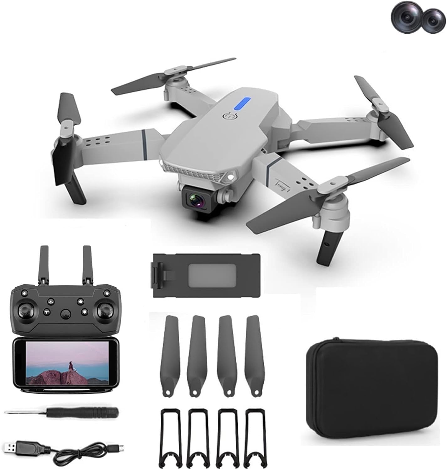 1080P Dual Camera Mini Drone w/ 360° Flip Altitude Hold Foldable FPV Quadcopter