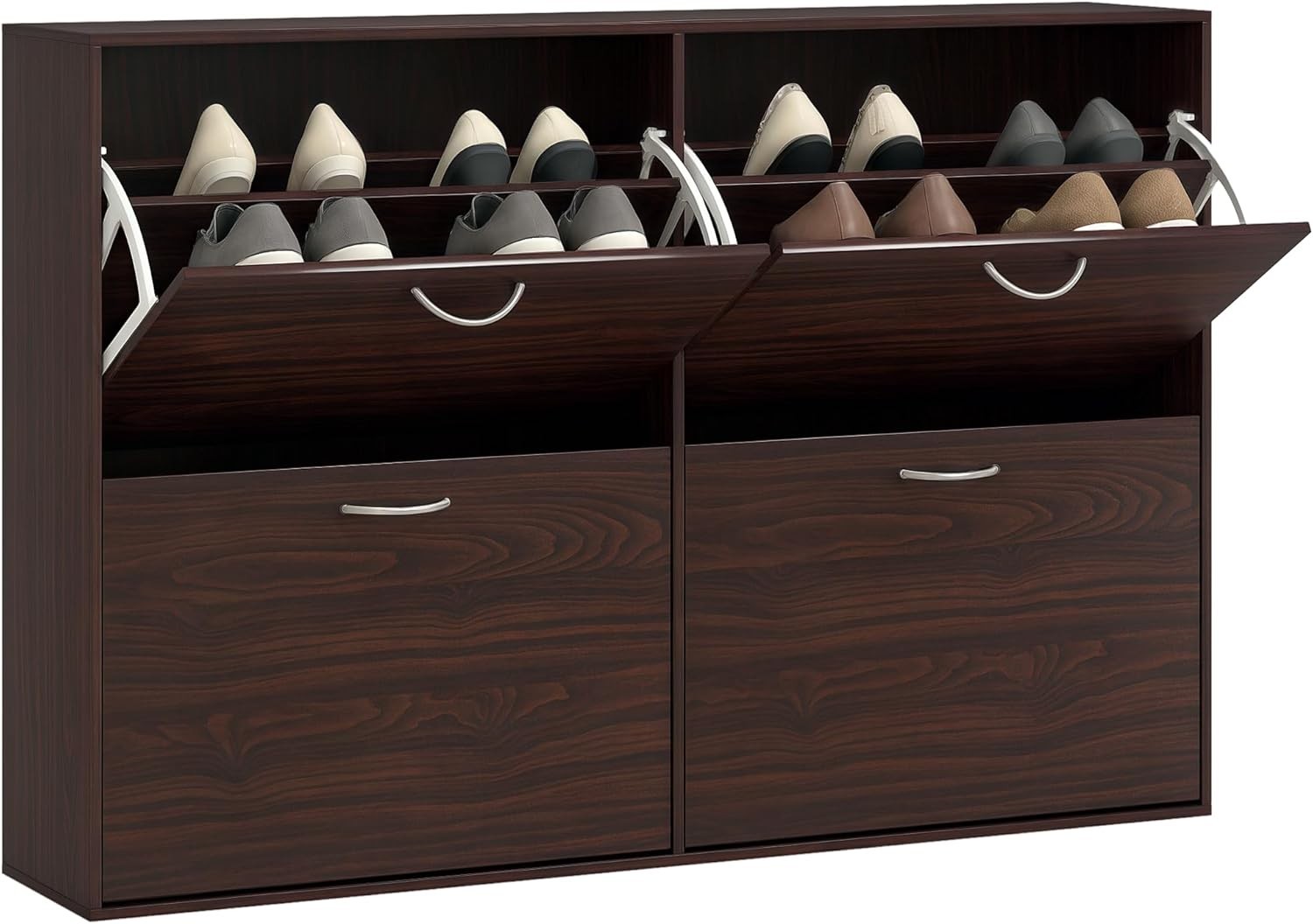 Modern 4-Drawer Shoe Cabinet Storage Unit – Slim Hallway Organiser 120x24x81cm