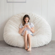 Giant Faux Fur Bean Bag Sofa Bed 150x150cm | Fluffy Chair for Adults