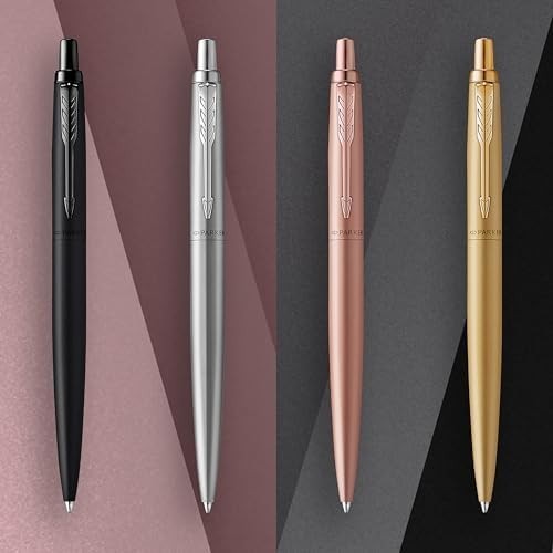 Luxury Ballpoint Pen – Monochrome Rose Gold, Medium Blue Ink, Retractable