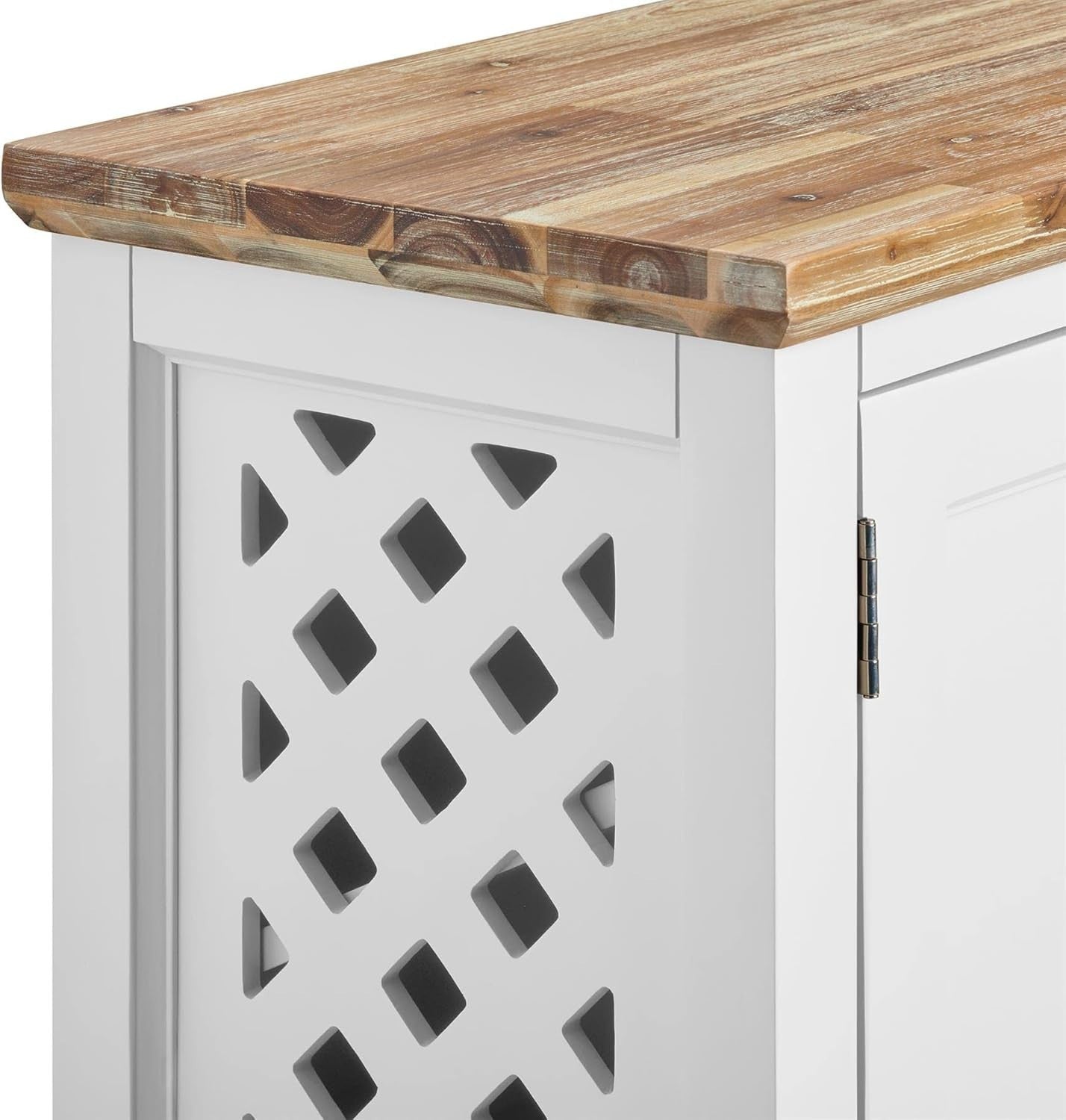 White Wooden Shoe Cabinet with Adjustable Shelves & Airflow Doors
