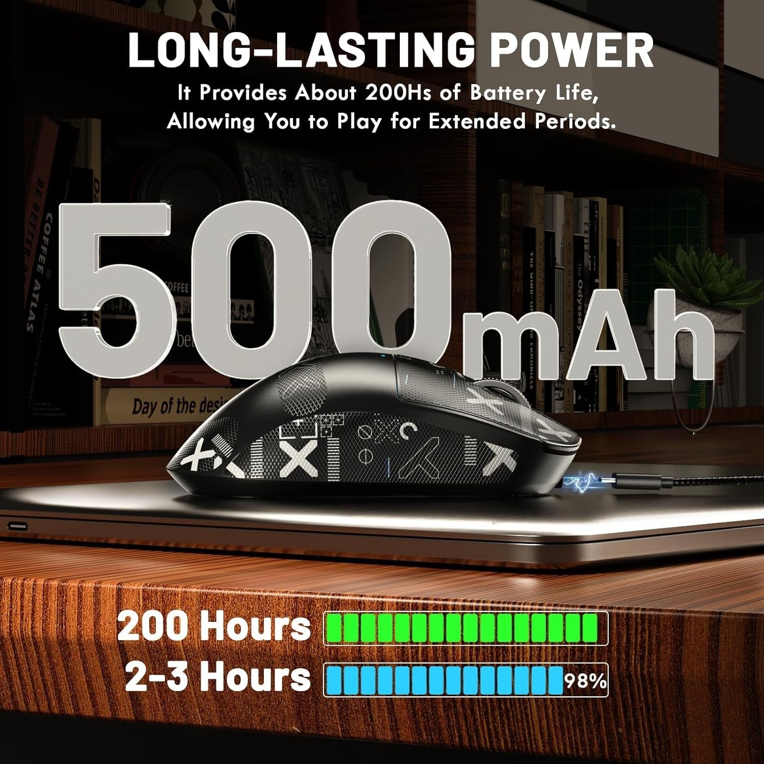 Wireless Gaming Mouse 24000 DPI 1000Hz RGB 2.4G Bluetooth USB