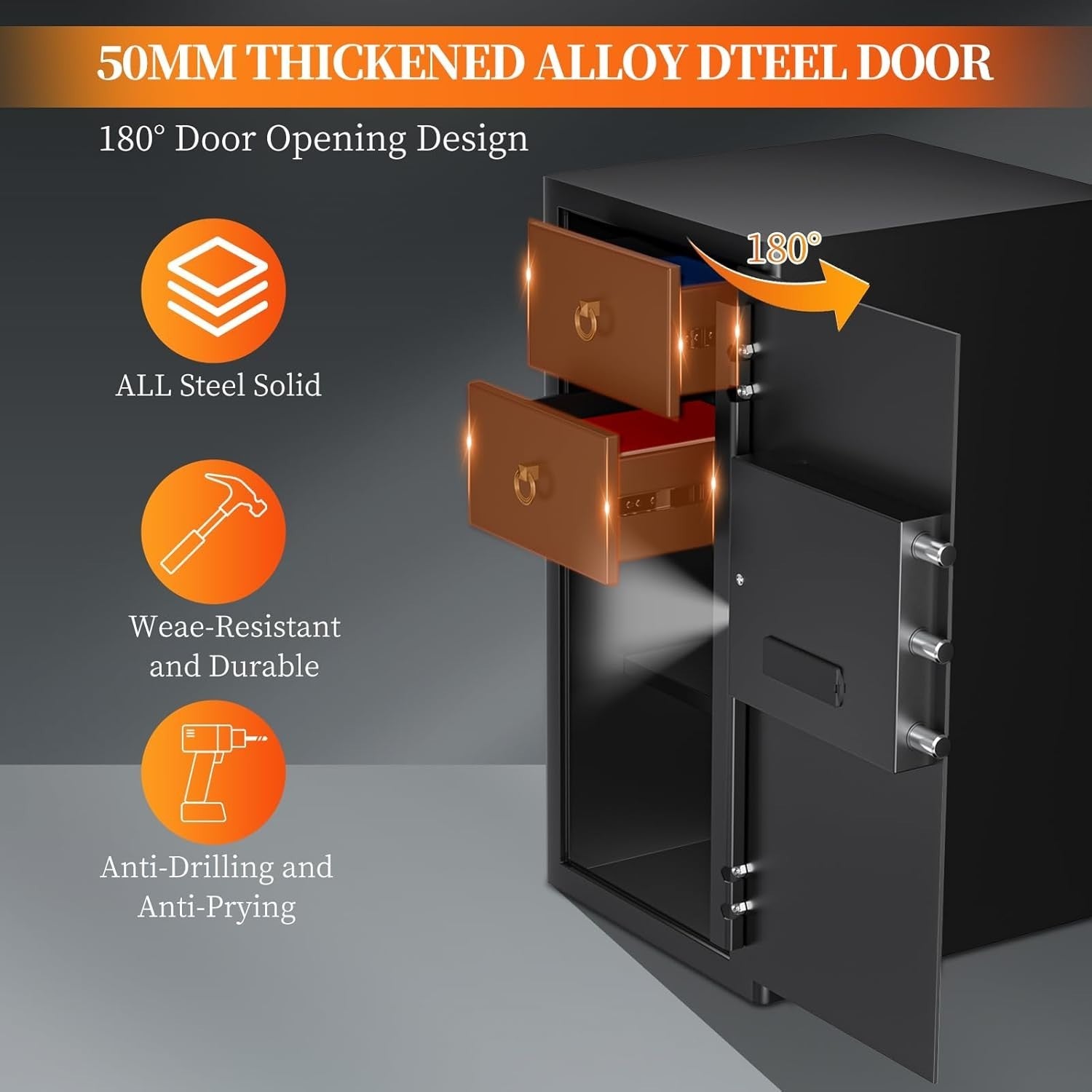 103L Large Digital Safe Box Security Cabinet Cash Document Storage