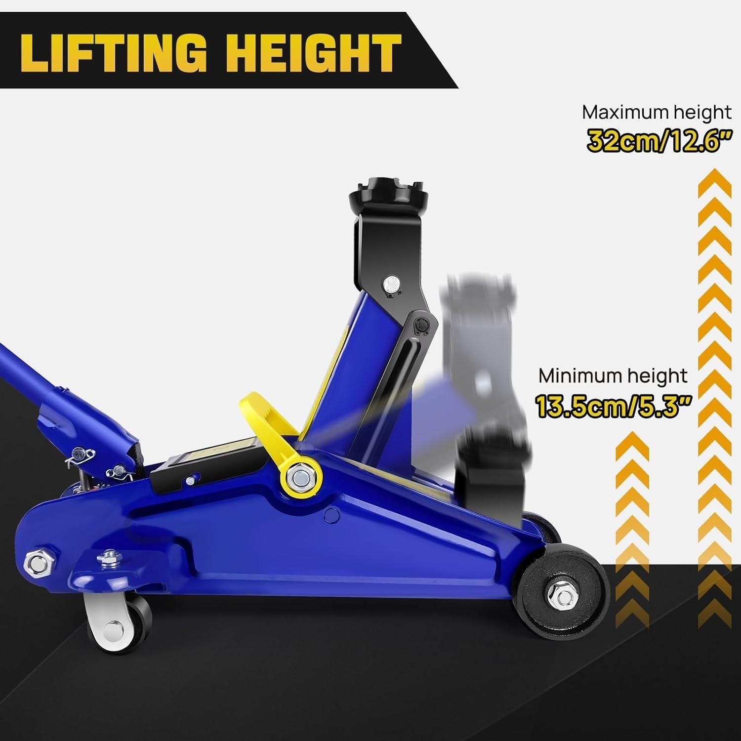 2 Ton Low Profile Steel Trolley Jack Heavy Duty 135–320mm Lift w/ Swivel Wheels