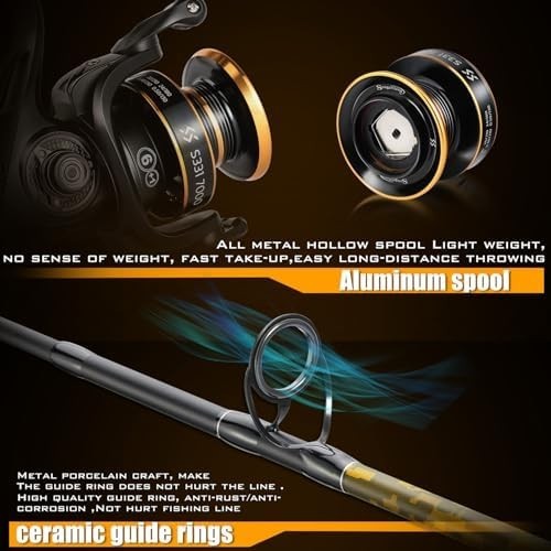 2.1m/2.3m Carbon Fiber Spinning Rod Reel Combo Carp Fishing Set