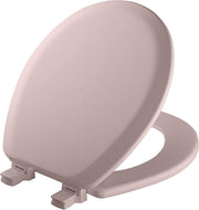 Mayfair Molded Wood Toilet Seat Pink Round Fastening Easy Clean