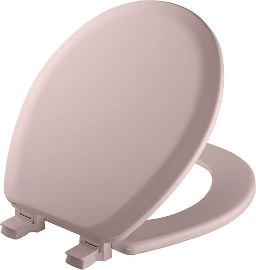 Mayfair Molded Wood Toilet Seat Pink Round Fastening Easy Clean