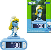 Kids Smurf Character Alarm Clock Night Light LCD Snooze Blue Yellow