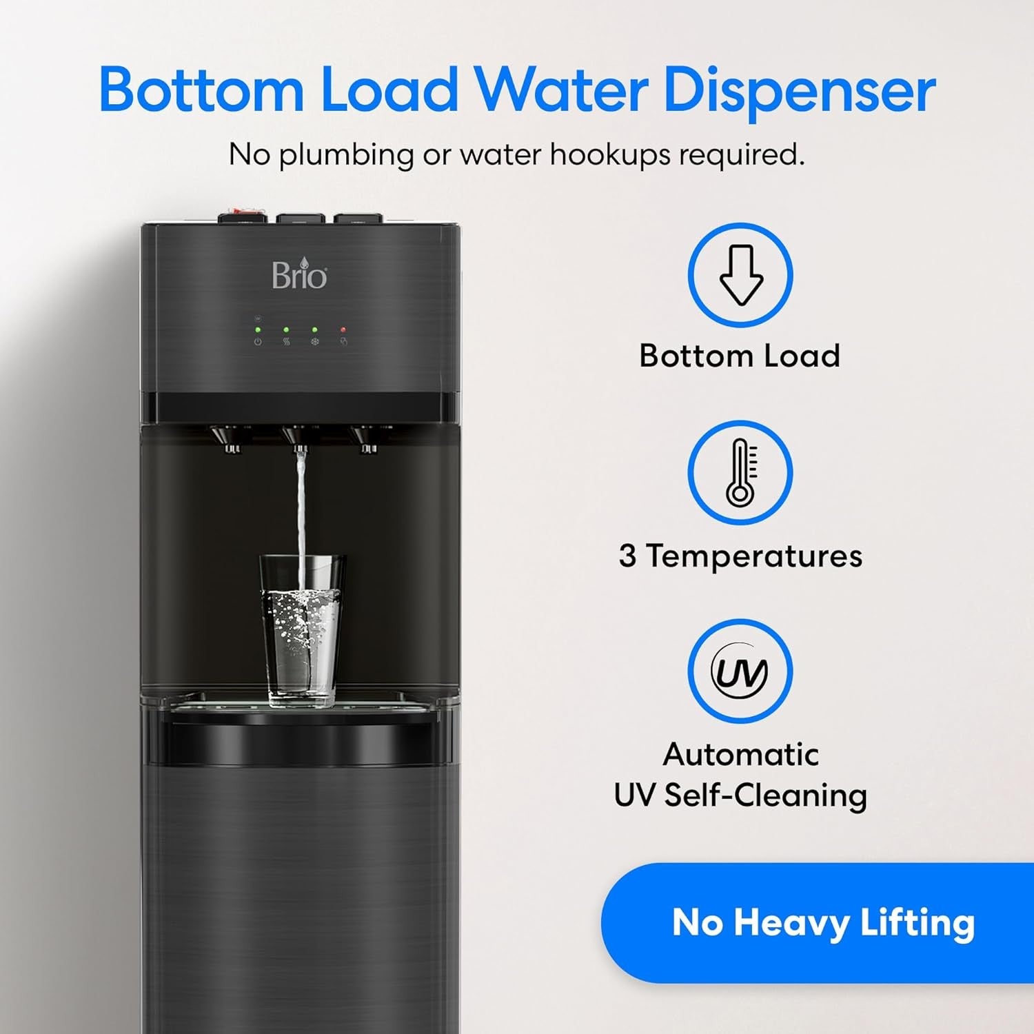 Bottom Loading Water Dispenser Hot Cold Room Self Cleaning