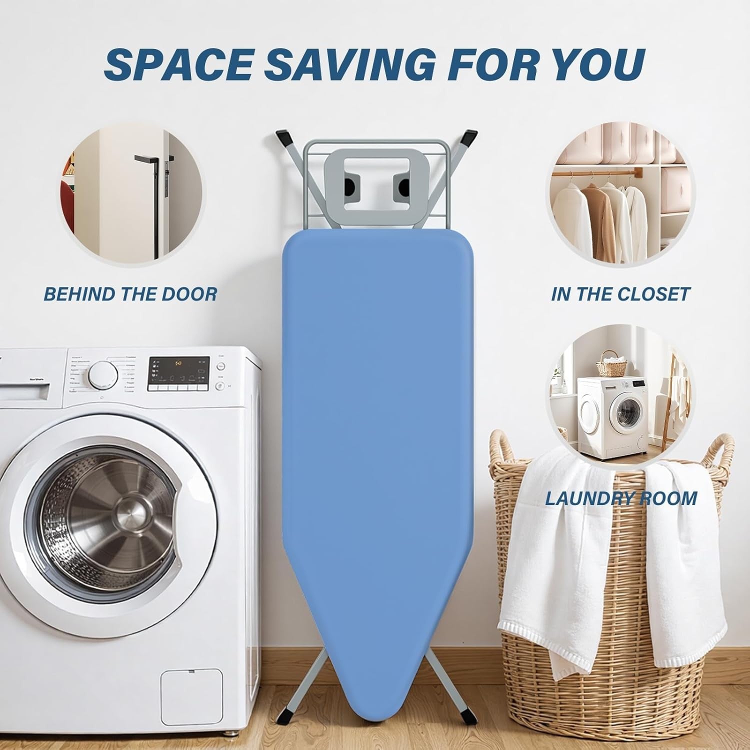 Ironing Board Adjustable Height Steam Generator Anti-Closing 120x45cm