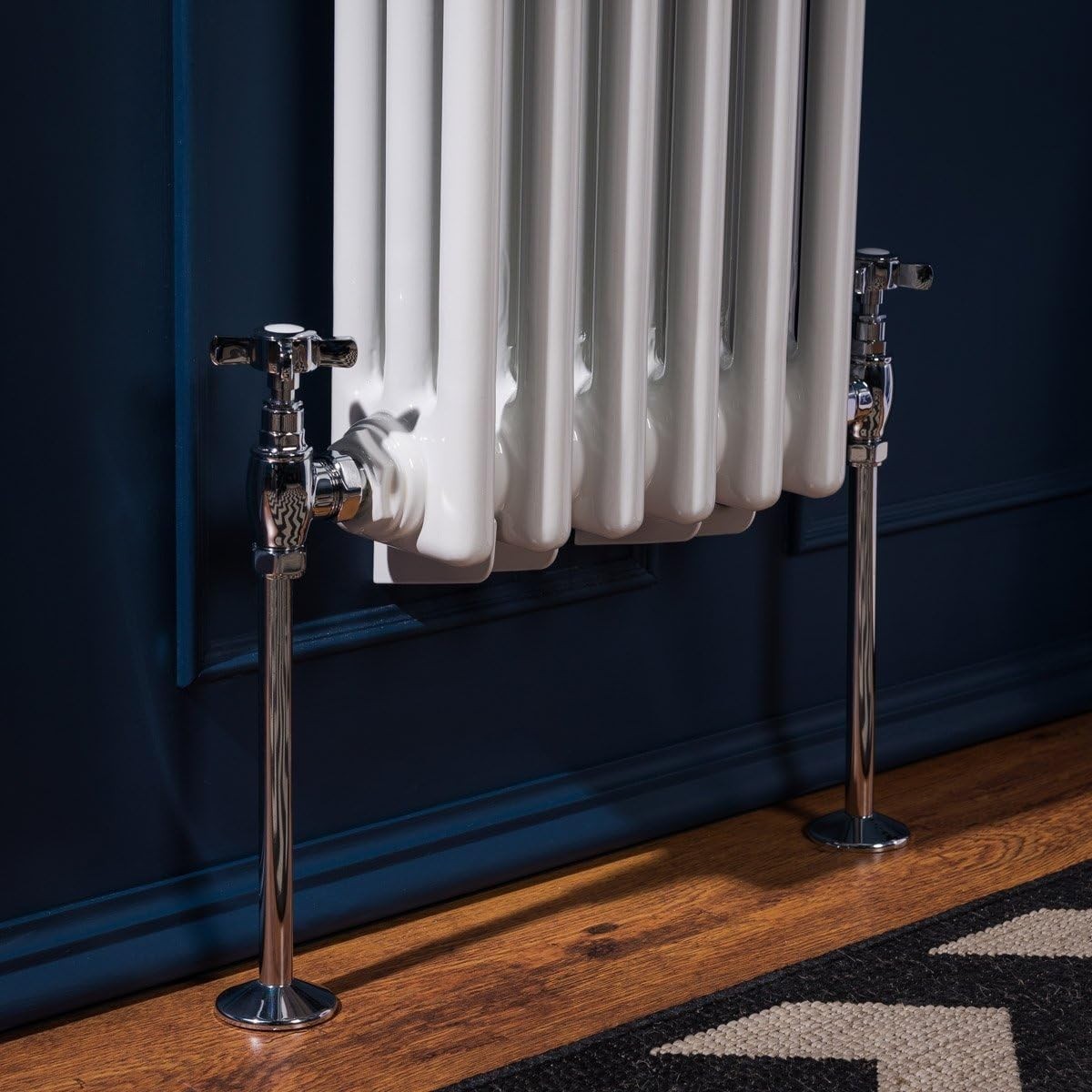 White Triple Column Vertical Radiator 1500x290mm Bathroom Kitchen