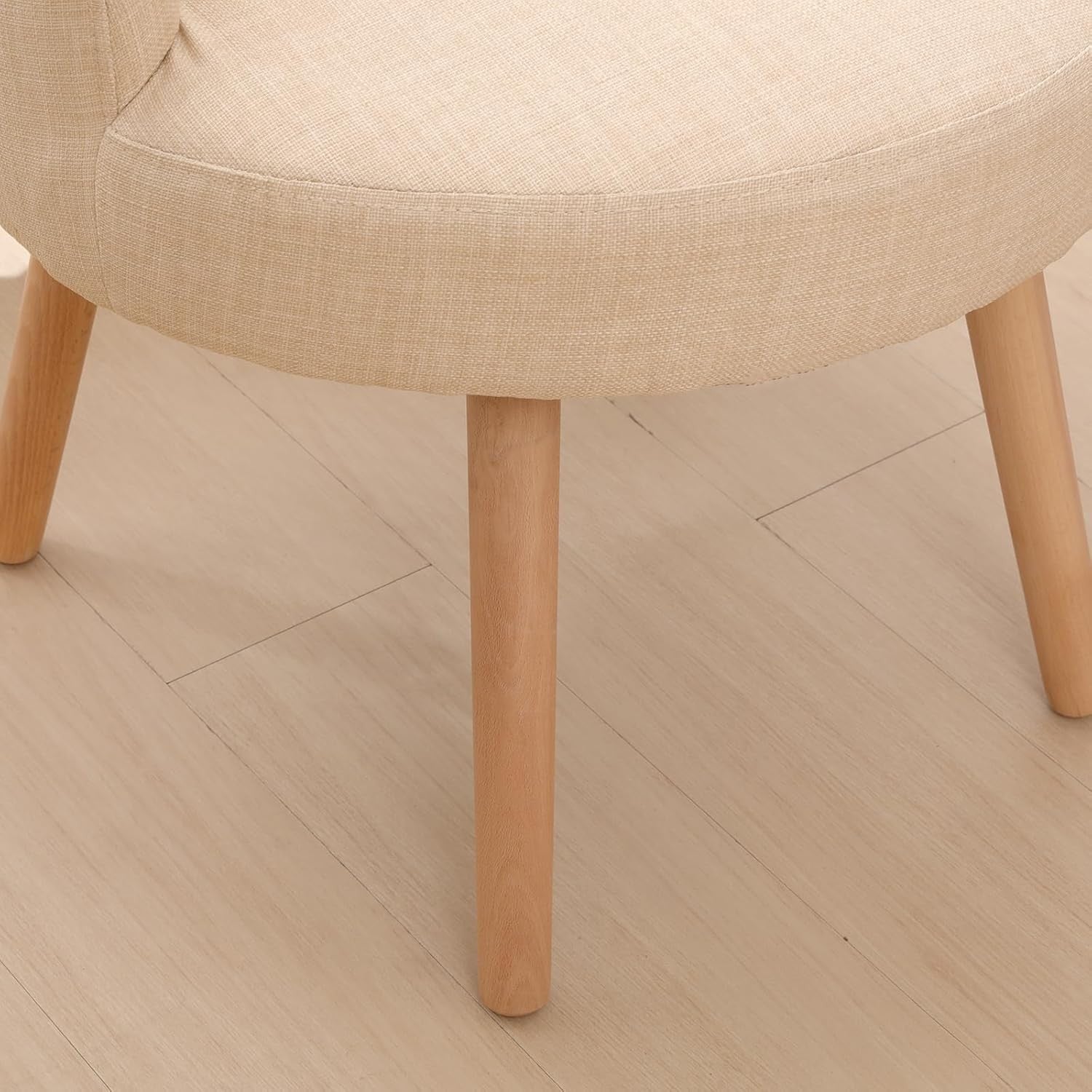 Linen Tub Chairs Set of 2 Lounge Armchairs Small Space Beige