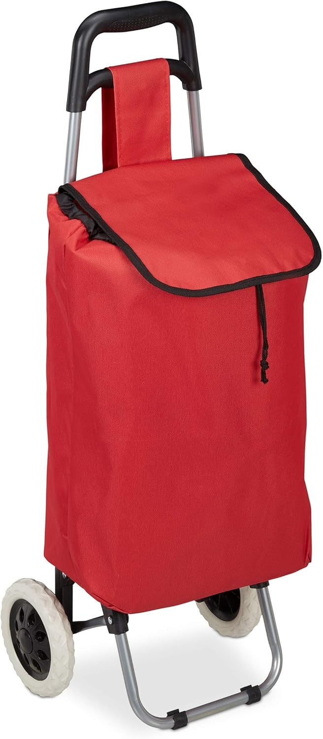 Folding Shopping Trolley with Removable 28L Grocery Bag Lightweight