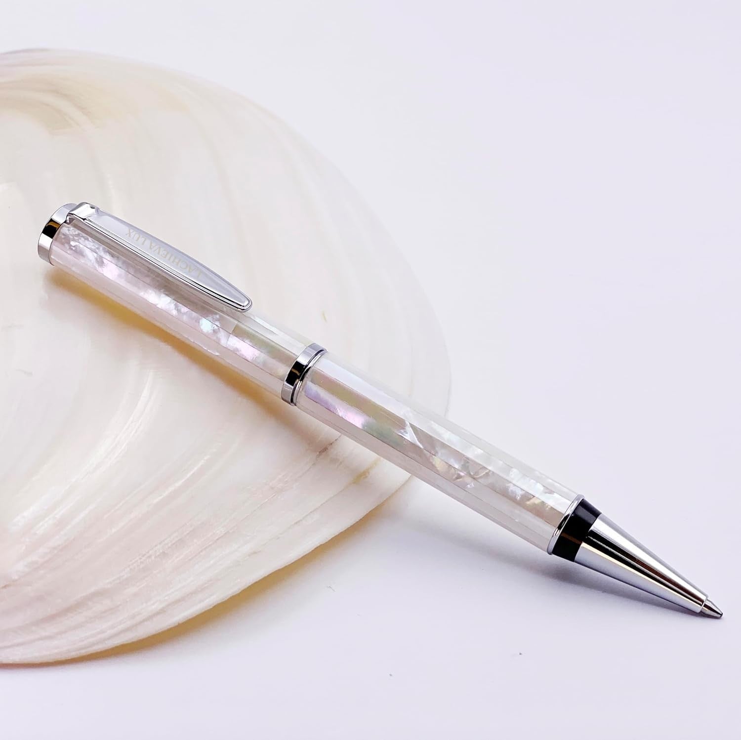 Luxury White Mother of Pearl Ballpoint Pen Gift Set