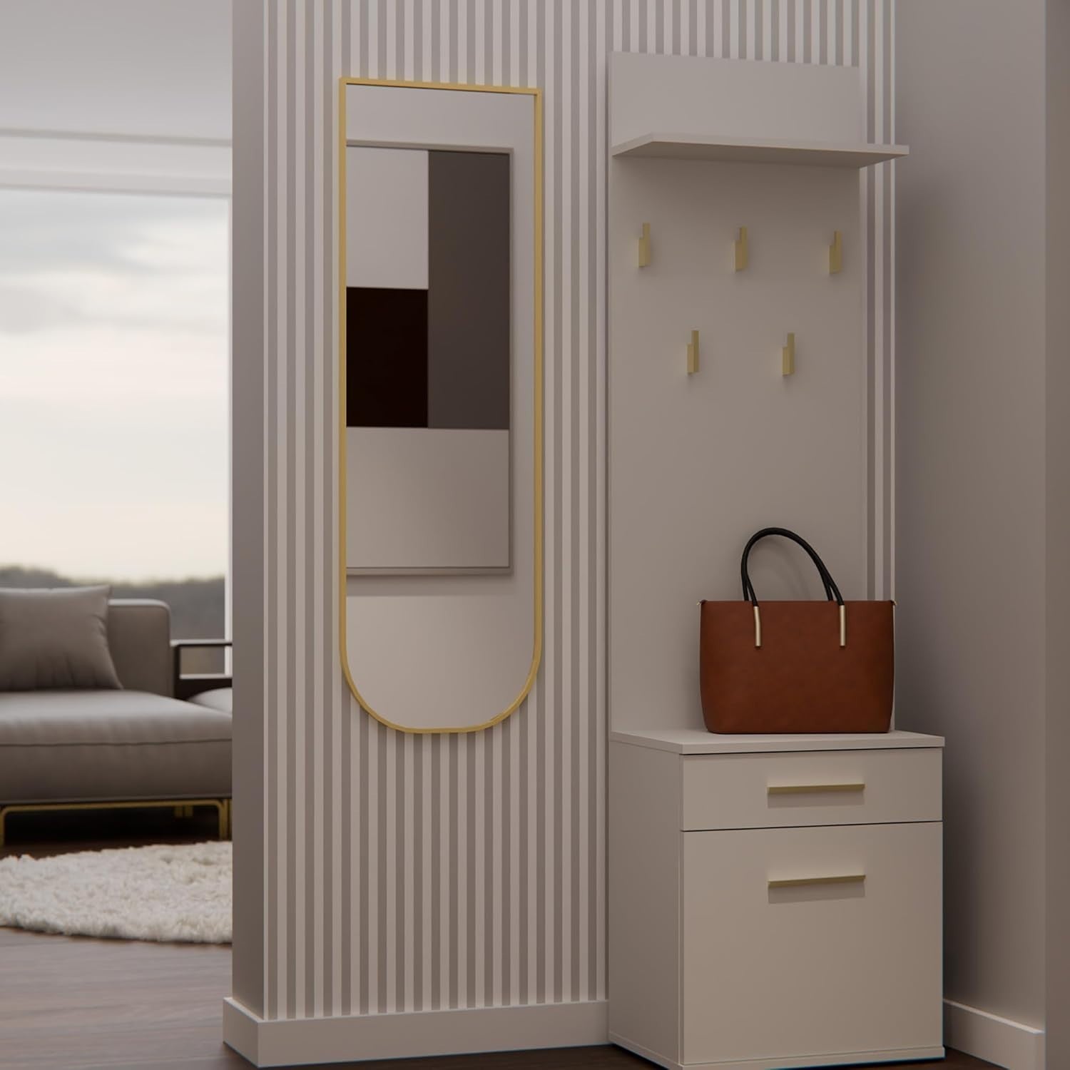 Modern Double Wardrobe with Drawers, Hooks & Shoe Storage 180cm Cashmere