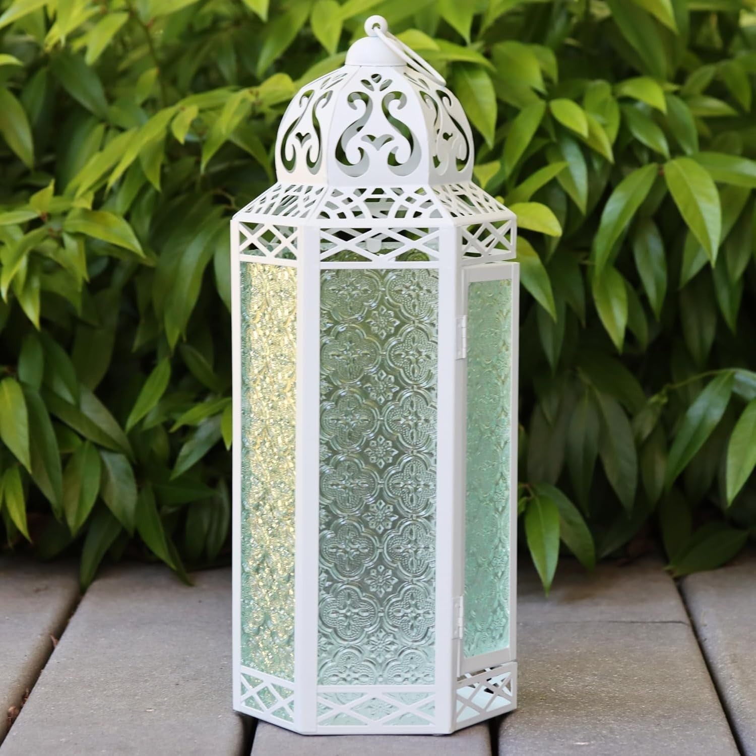 Set of 3 White Moroccan Candle Lanterns Home Decor